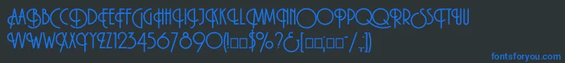 Macarenac Font – Blue Fonts on Black Background