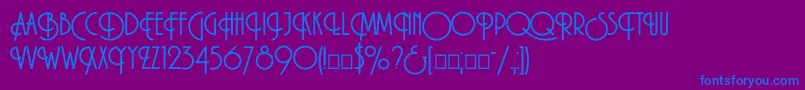 Macarenac Font – Blue Fonts on Purple Background