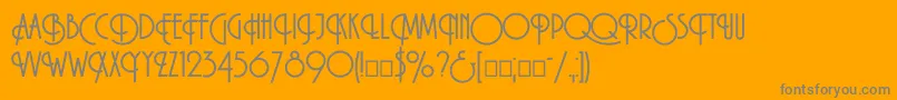 Macarenac-Schriftart – Graue Schriften auf orangefarbenem Hintergrund