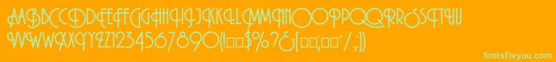 Macarenac Font – Green Fonts on Orange Background