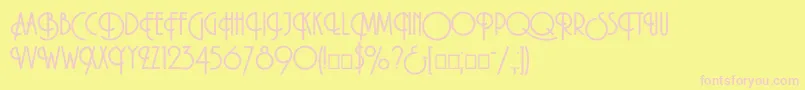 Macarenac Font – Pink Fonts on Yellow Background