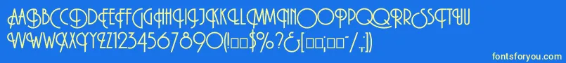 Macarenac Font – Yellow Fonts on Blue Background