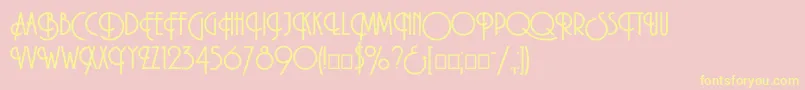 Macarenac Font – Yellow Fonts on Pink Background