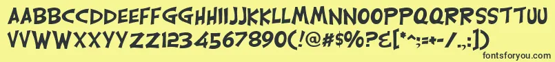 フォントCarlisleRegular – 黒い文字の黄色い背景