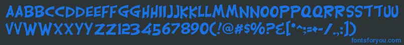 CarlisleRegular Font – Blue Fonts on Black Background