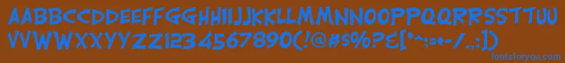 CarlisleRegular Font – Blue Fonts on Brown Background