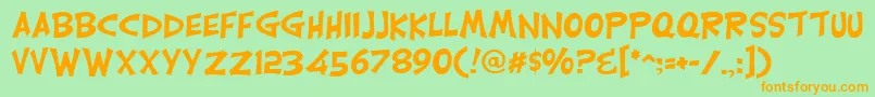 CarlisleRegular Font – Orange Fonts on Green Background