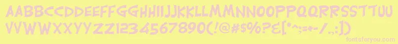 CarlisleRegular Font – Pink Fonts on Yellow Background