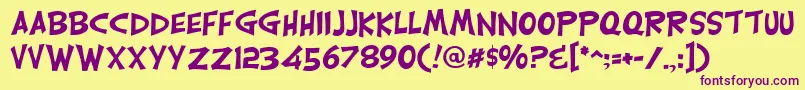 CarlisleRegular Font – Purple Fonts on Yellow Background