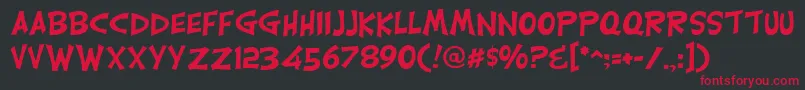 フォントCarlisleRegular – 黒い背景に赤い文字