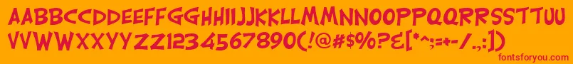 CarlisleRegular Font – Red Fonts on Orange Background