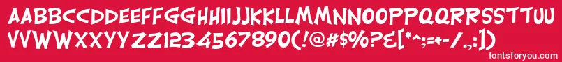Czcionka CarlisleRegular – białe czcionki na czerwonym tle