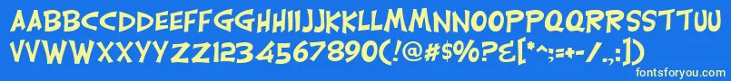 CarlisleRegular Font – Yellow Fonts on Blue Background