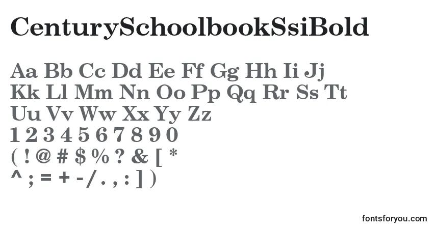Шрифт CenturySchoolbookSsiBold – алфавит, цифры, специальные символы