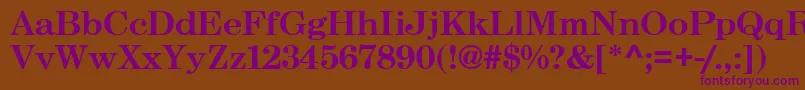 CenturySchoolbookSsiBold Font – Purple Fonts on Brown Background