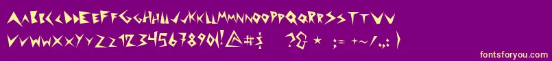 PuntuaDspl Font – Yellow Fonts on Purple Background