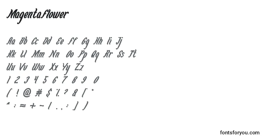 Schriftart MagentaFlower – Alphabet, Zahlen, spezielle Symbole