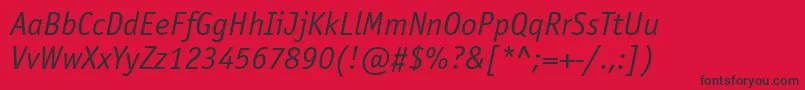 OfficinasanskoicttItalic Font – Black Fonts on Red Background