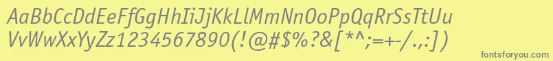 OfficinasanskoicttItalic Font – Gray Fonts on Yellow Background