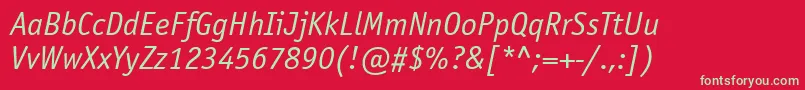 OfficinasanskoicttItalic Font – Green Fonts on Red Background