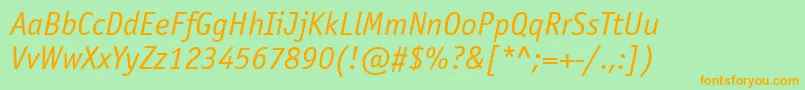 OfficinasanskoicttItalic Font – Orange Fonts on Green Background