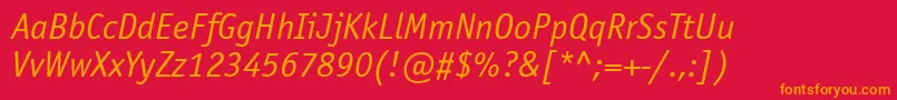 OfficinasanskoicttItalic Font – Orange Fonts on Red Background