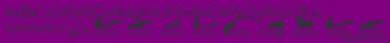 Kittenslantmonolinetrial-Schriftart – Schwarze Schriften auf violettem Hintergrund