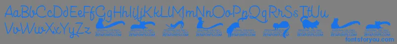 Kittenslantmonolinetrial-Schriftart – Blaue Schriften auf grauem Hintergrund
