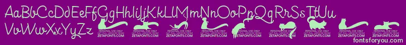 Kittenslantmonolinetrial Font – Green Fonts on Purple Background