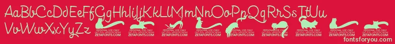 Kittenslantmonolinetrial Font – Green Fonts on Red Background