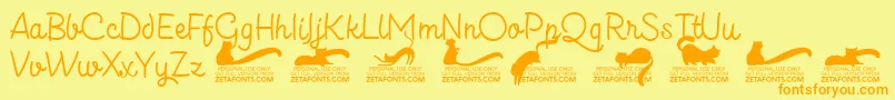 Шрифт Kittenslantmonolinetrial – оранжевые шрифты на жёлтом фоне