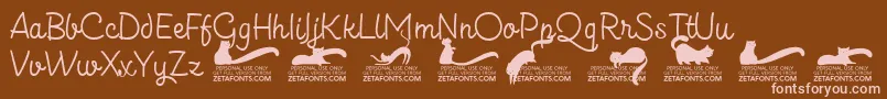 Шрифт Kittenslantmonolinetrial – розовые шрифты на коричневом фоне