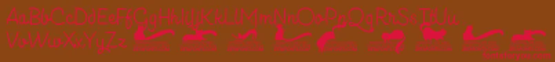 Kittenslantmonolinetrial Font – Red Fonts on Brown Background