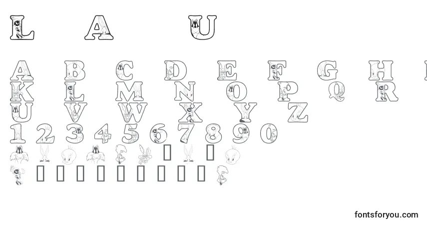 LmsAcmeUniverstityGraduates-fontti – aakkoset, numerot, erikoismerkit