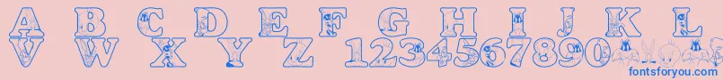 LmsAcmeUniverstityGraduates-Schriftart – Blaue Schriften auf rosa Hintergrund