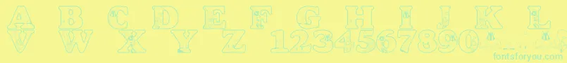 LmsAcmeUniverstityGraduates Font – Green Fonts on Yellow Background