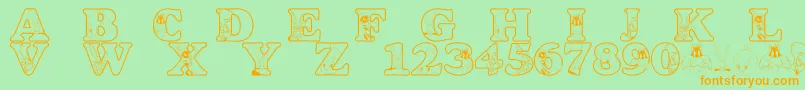 LmsAcmeUniverstityGraduates Font – Orange Fonts on Green Background