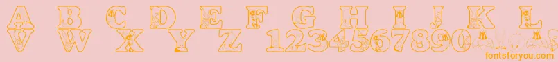 LmsAcmeUniverstityGraduates-Schriftart – Orangefarbene Schriften auf rosa Hintergrund