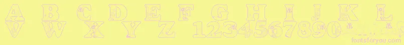 LmsAcmeUniverstityGraduates-Schriftart – Rosa Schriften auf gelbem Hintergrund