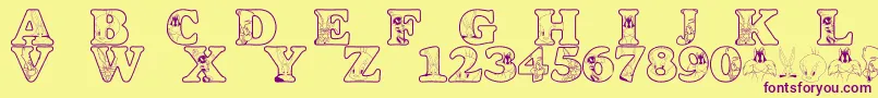 LmsAcmeUniverstityGraduates Font – Purple Fonts on Yellow Background