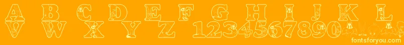 LmsAcmeUniverstityGraduates Font – Yellow Fonts on Orange Background