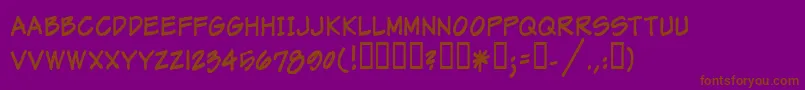 Markerman Font – Brown Fonts on Purple Background