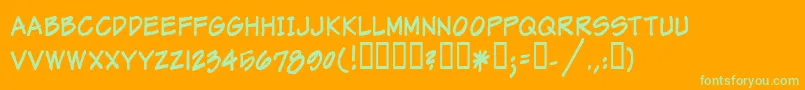 Markerman Font – Green Fonts on Orange Background