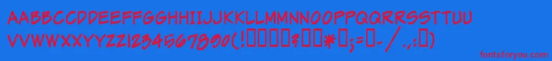 Markerman Font – Red Fonts on Blue Background