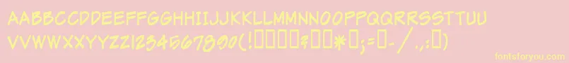 Markerman Font – Yellow Fonts on Pink Background