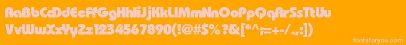 Bauhhl Font – Pink Fonts on Orange Background
