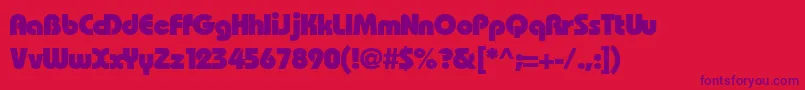 Bauhhl Font – Purple Fonts on Red Background
