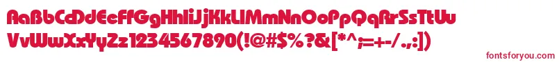 Bauhhl Font – Red Fonts on White Background