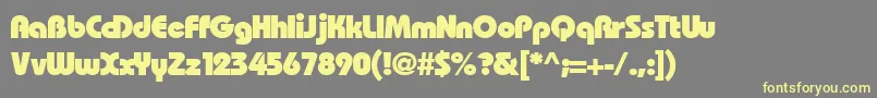 Bauhhl Font – Yellow Fonts on Gray Background