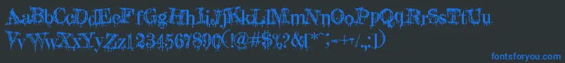 ALolitaScorned Font – Blue Fonts on Black Background